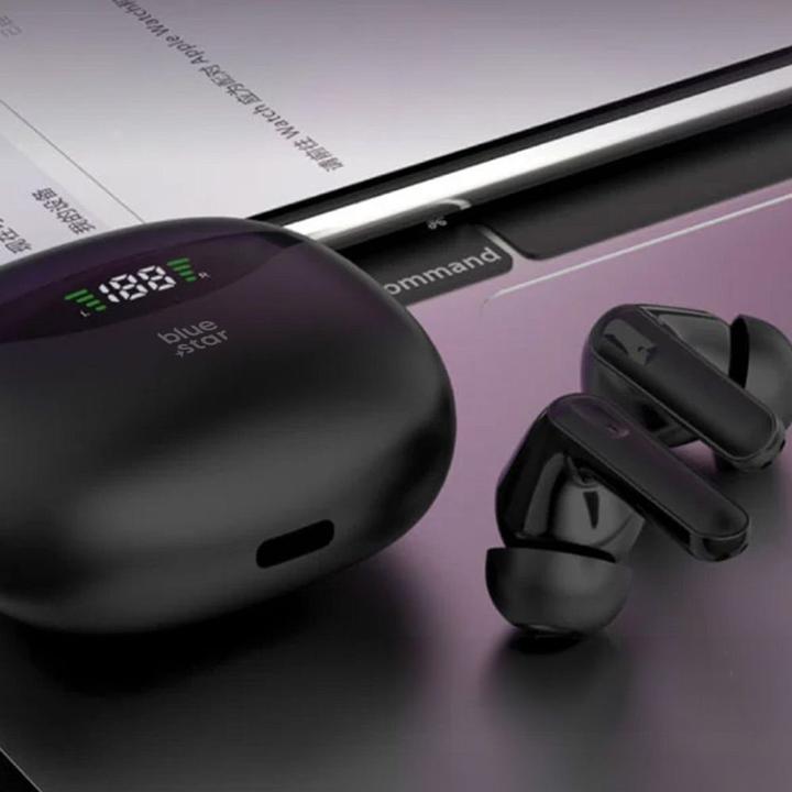 Image du produit Wired headphones Blue Star BLUE STAR wireless earphones bluetooth TWS T60 black (4.50 h, Sans fil)