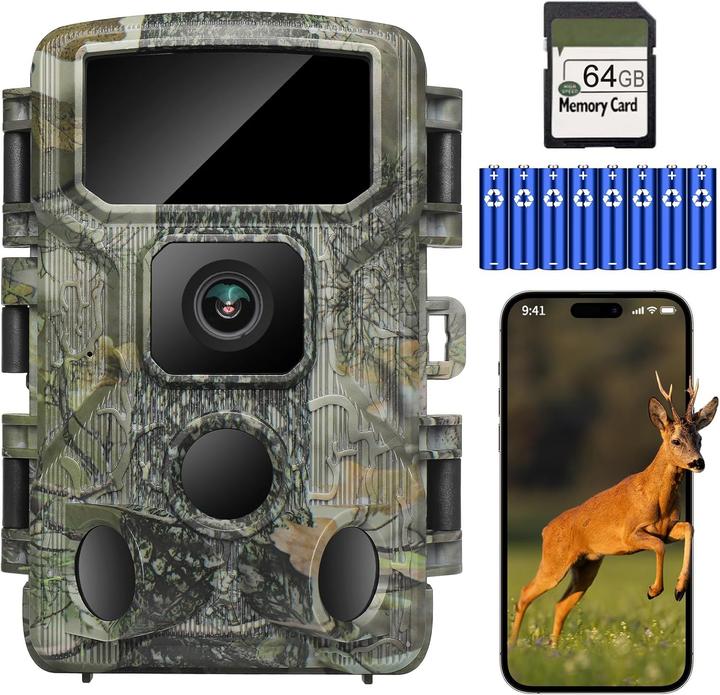 Produktbild KJK Wildkamera mit WLAN, 4K, Nachtsicht, IP67, 130° Winkel