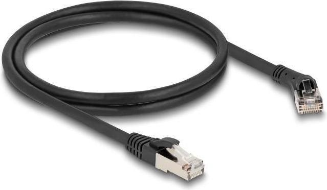 Produktbild Delock RJ45 Netzwerkkabel Cat.8.1 S/FTP Stecker 45ï¿½ nach rechts gewinkelt zu Stecker gerade bis 40 (S/FTP, CAT8.1, 1 m)