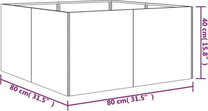 Produktbild VidaXL Pflanzkübel 80x80x40 cm Cortenstahl, Farbe: Rostig