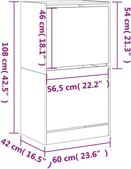 Produktbild VidaXL Nalani (60 x 42 x 108 cm)
