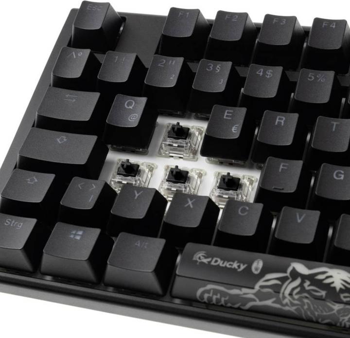 Actual product image Ducky One 3 Classic Black/White TKL Gaming Keyboard, RGB LED - MX-Black (DE, Cable)