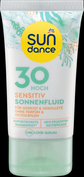 Produktbild dm Sundance Sensitiv Sonnenfluid (Sonnencreme Gesicht, SPF 30, 50 ml)