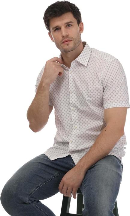 Actual product image Ted Baker Mens Forter Geometric Short-Sleeved Shirt (M)