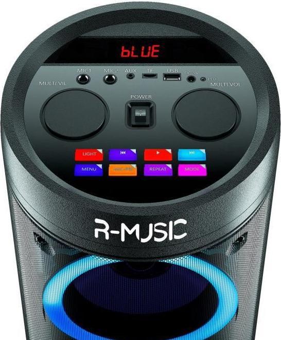 Image du produit R-Music Enceinte nomade Bluetooth Booster Party LED (Noir) (Fonctionnement sur batterie)