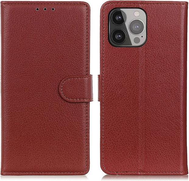 Actual product image MU Classic Litchi Leather Bookcover Series (Apple iPhone 13 Pro Max)
