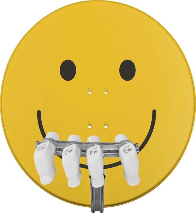 Actual product image TechniSat Skytenne Smiley-Yellow, Quatro (More Subscriber Reception System) (Parabolic antenna, DVB-S / -S2)