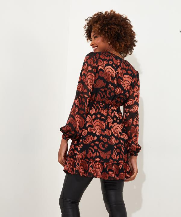 Actual product image Joe Browns Burnt Floral V-Neck Tunic (42)