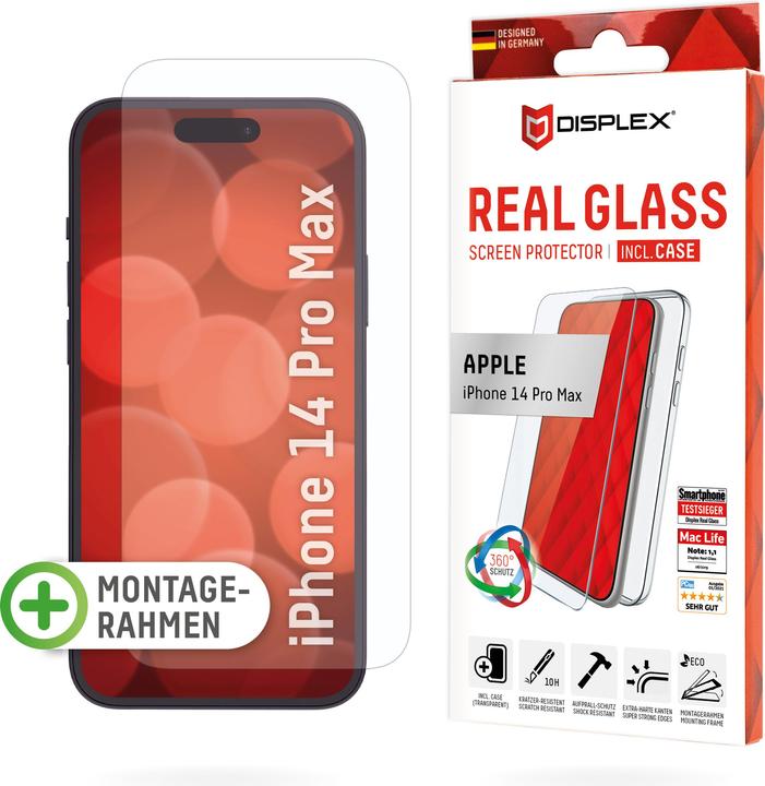 Actual product image Displex Real Glass, 2D Panzerglas + Handyhülle (1 Piece, Apple iPhone 14 Pro Max)