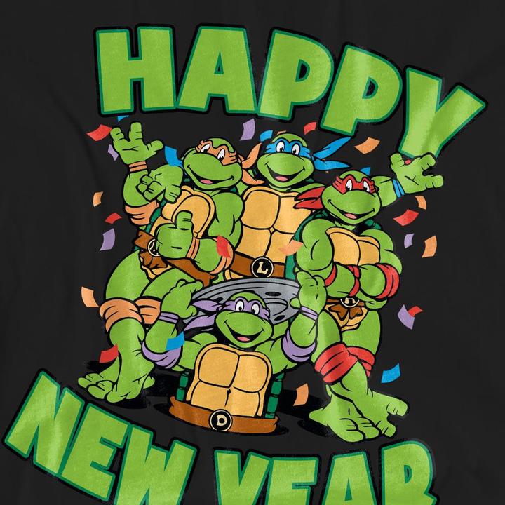 Actual product image Teenage Mutant NT Unisex Adult Group New Year T-Shirt (L)