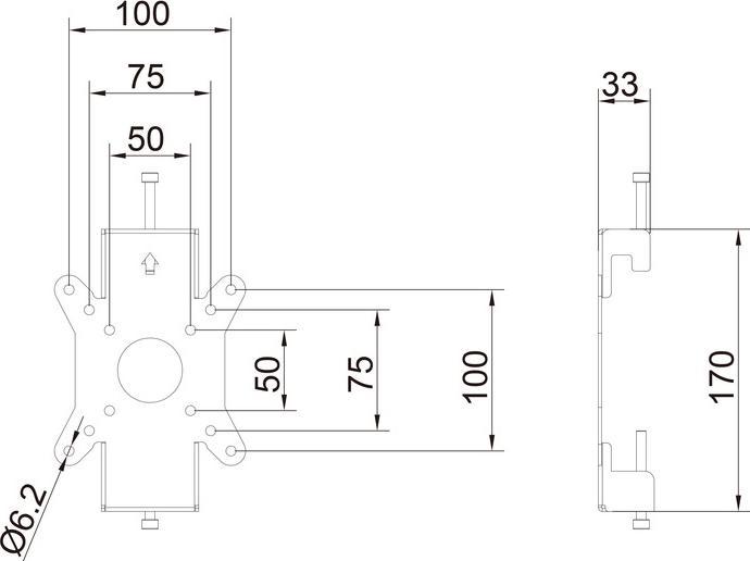 Produktbild Multibrackets Fix-Halter VESA 75x75-100x100, zu Pro System