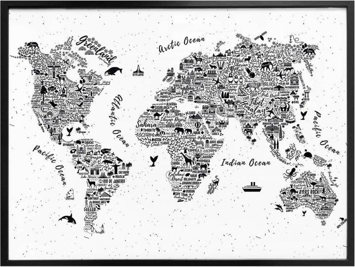 Actual product image Trenddeko World map - Around the world (50 x 40 cm)