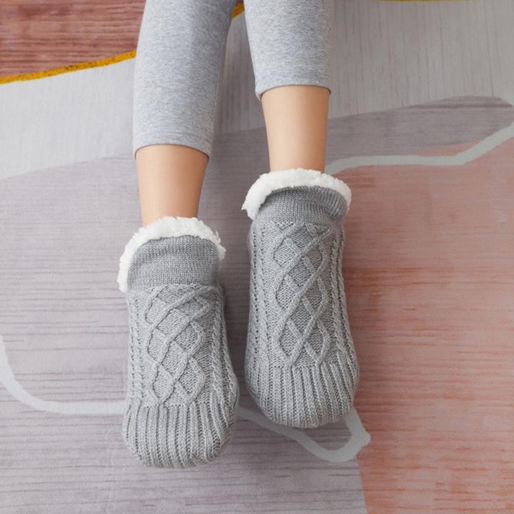Produktbild Hermex Hausschuhe Gr. 39-42 Wintersocken Kuschelsocken Fuzzy-Socken Pantoffeln (39, 40, 41, 42)