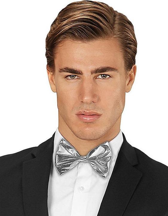 Actual product image Widmann Metallic silver bow tie