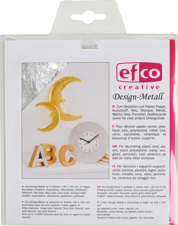 Produktbild Efco Blattmetall "Silberfarben", 14 x 14 cm, 5 Blatt