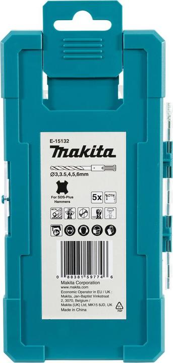 Immagine prodotto Makita Set di punte per metallo SDS+ 5 pezzi. (3,0, 6,00 mm, 4,0, 3,5, 5,0)
