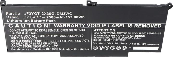 Image du produit AccuCell Akku Dell Latitude 12 7000, 7480, E7480, 0F3YGTY, 0MYJ96, MYJ96 (3 cellules, 7500 mAh)