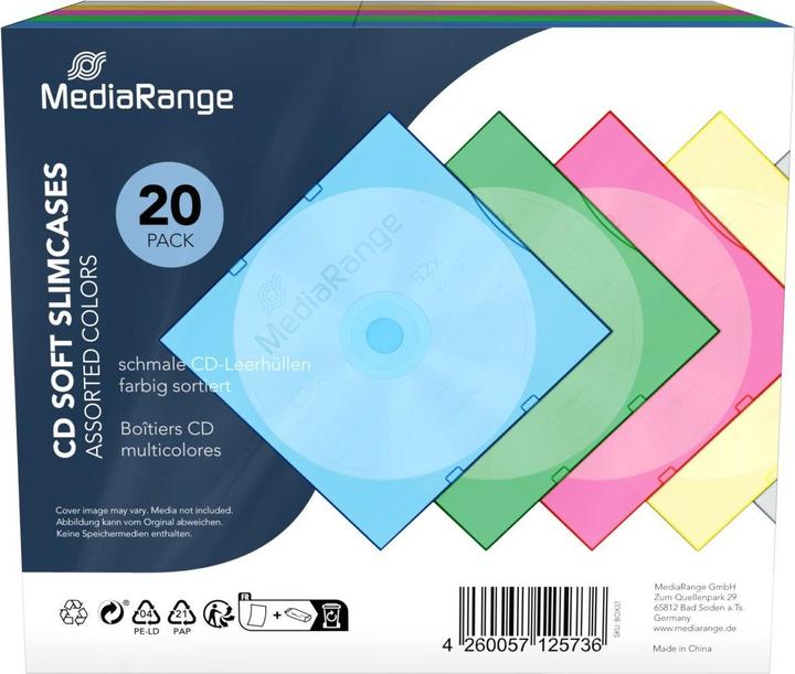 Actual product image MediaRange CD / DVD Retail Pack 20s Slimcase Color