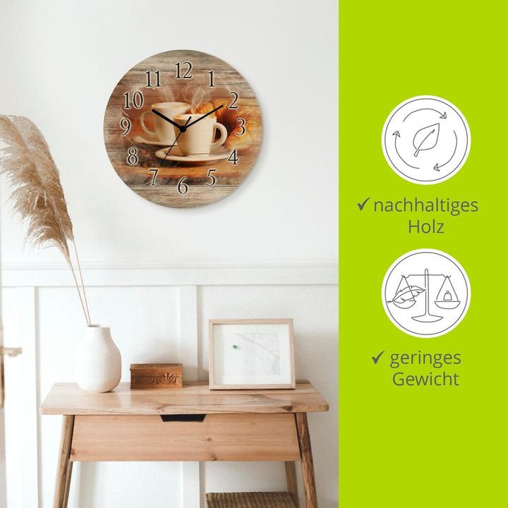Actual product image Artland Wall clock steaming cappuccino and croissant T5XO (30 cm)