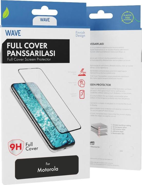 Produktbild Wave Full Cover -panssarilasi, Motorola Moto G54, musta kehys (1 Stück, Motorola Moto G14)