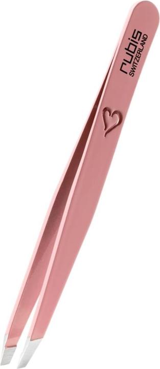 Image du produit Rubis Pincette biseautée Inox rose avec coeur