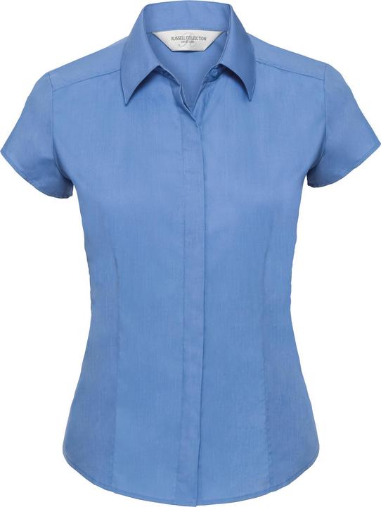 Image du produit Russell Collection Easy Care Fitted Poplin Blouse à manches courtes (S)