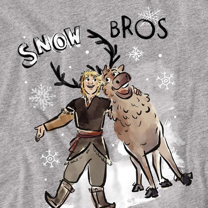 Actual product image Disney Frozen Unisex Adult Snow Bros Kristoff Sven T-Shirt (XXL)