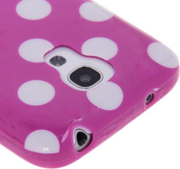 Produktbild König Design Schutzhülle Punkte TPU Case für Handy Samsung Galaxy S4 mini i9190 violett/weiss (Samsung Galaxy S4 mini)