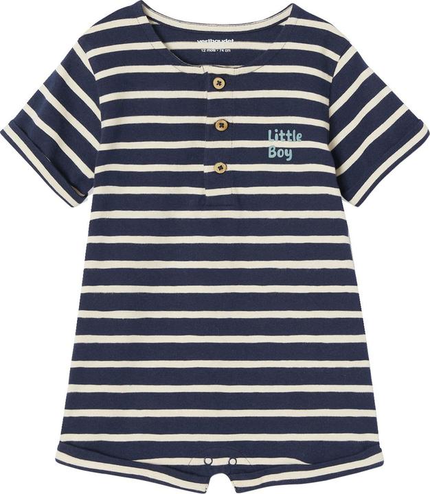 Image du produit Vertbaudet Bio-Kollektion: Gemusterter Baby Kurzoverall (92)