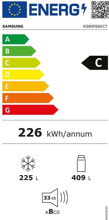 Etichetta energetica Samsung Fianco a fianco (634 l)
