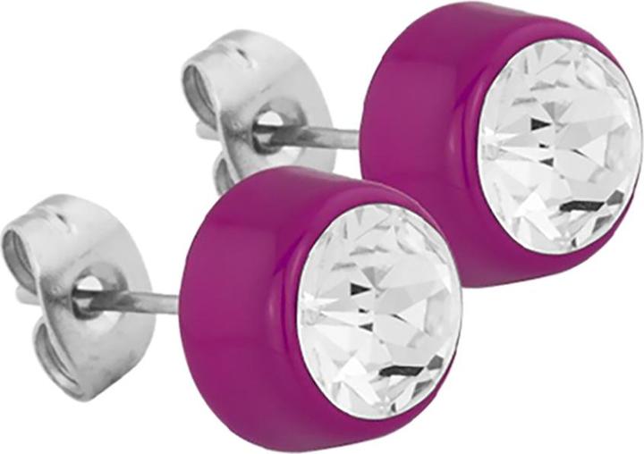 Produktbild Star Piercing Ohrstecker violett mit Swarovski Kristall silber (Chirurgenstahl 316L, ohne Messing)