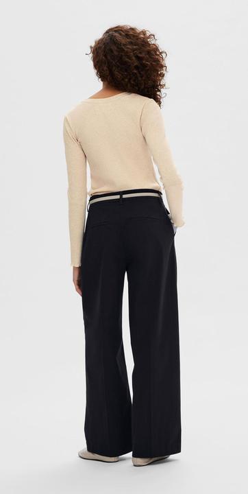 Actual product image Selected Femme Ribbed top with long sleeves (XS)