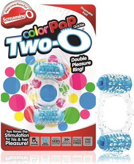 Image du produit Screaming O Crier O Couleur Pop Deux-O Cock Ring Bleu (15 cm)