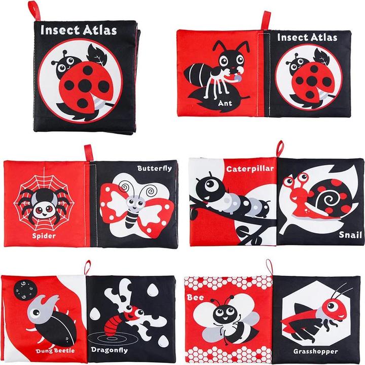 Activity Board Baby Soft Cloth Books Baby Intelligence Development Learning Book with Teether Rustle Sound