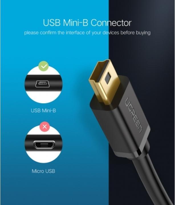 Actual product image Ugreen USB A – Mini USB (0.25 m, USB 2.0)