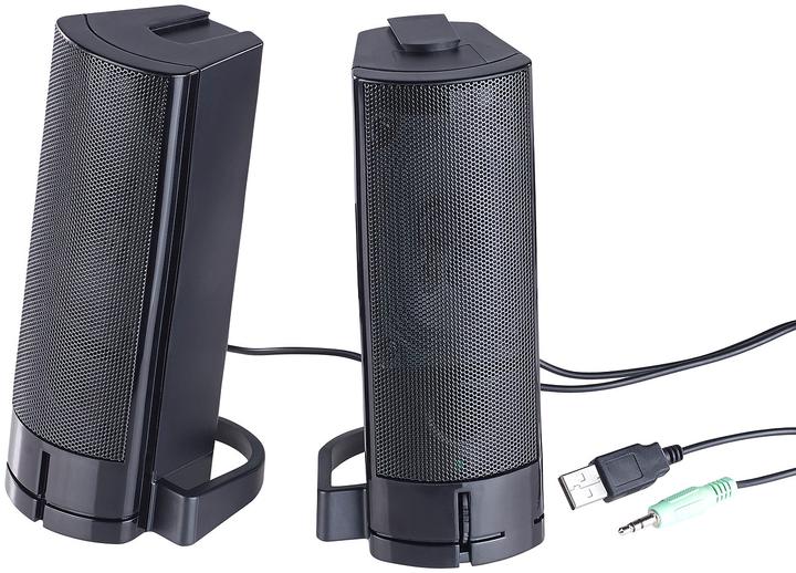 Produktbild Auvisio 2in1-PC-Stereo-Lautsprecher und Soundbar