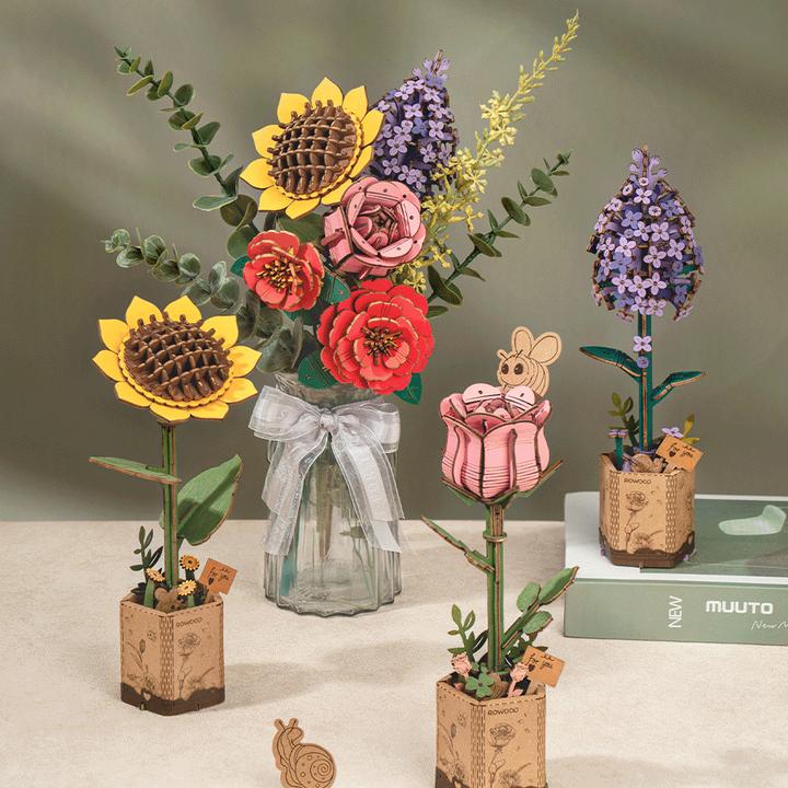 Image du produit Robotime Tournesol - Fleur en bois en kit