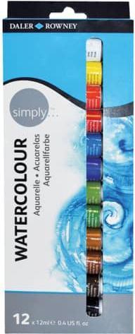 Immagine prodotto Magni Daler Rowney 134500100 - Set di acquerelli Simply, 12 x 12 ml (144 ml)