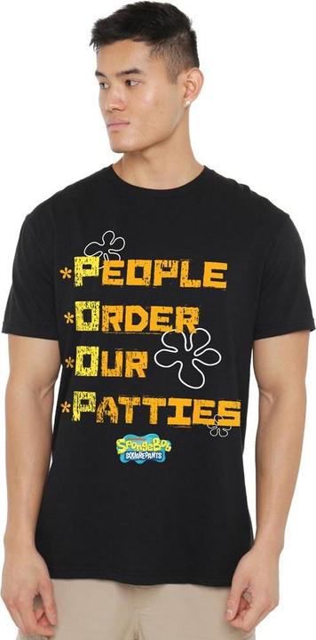 Actual product image Spongebob Squarepants Mens People Order Our Patties T-Shirt (S)