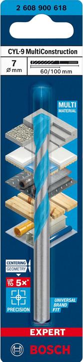 Produktbild Bosch Professional Zubehör EXPERT CYL-9 MultiConstruction Bohrer, 7 x 60 x 100 mm (7 mm)