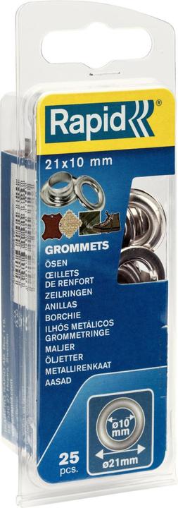 Immagine prodotto Rapid Occhielli con anello 10x21mm 25 pezzi + strumento di inserimento