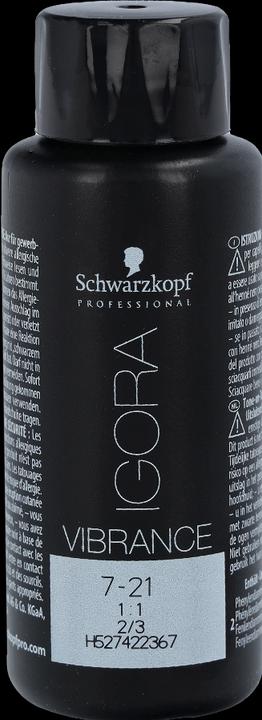 Actual product image Schwarzkopf Professional Igora Vibrance - 7-21 Medium Blonde Ash Cendré (Blond, Grey)