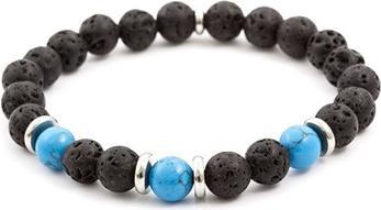 Produktbild Beneto Bead bracelet made of howlite and lava stone MINK56 - Length: 19 cm (L) (19 cm)
