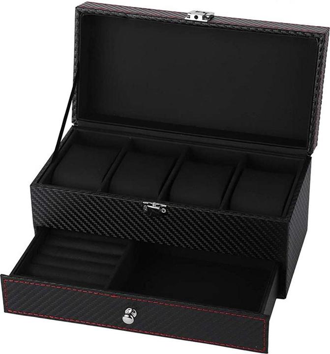 Actual product image JTI Watch box with jewellery storage - black