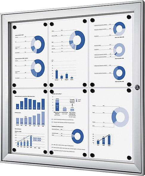 Image du produit eurokraft pro Vitrine d'affichage avec porte battante (Tableau magnétique, Tableau d'affichage, 74,5 x 69,5 cm)