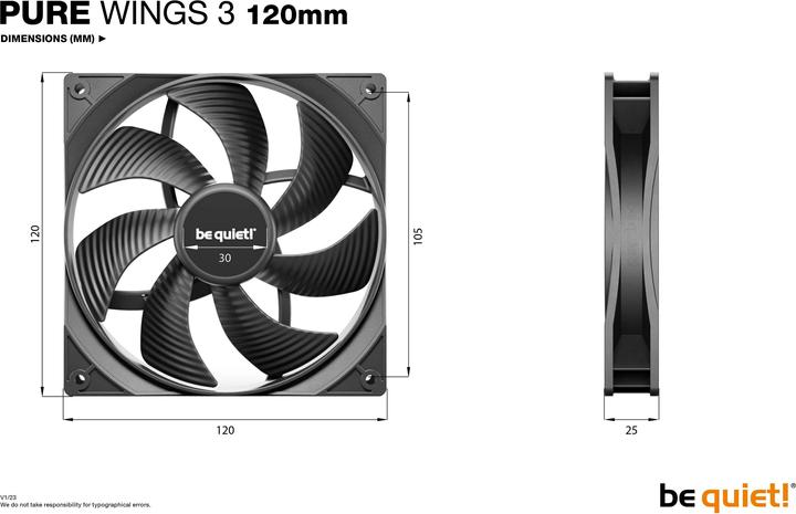 Produktbild be quiet! Pure Wings 3 (120 mm, 1 x)