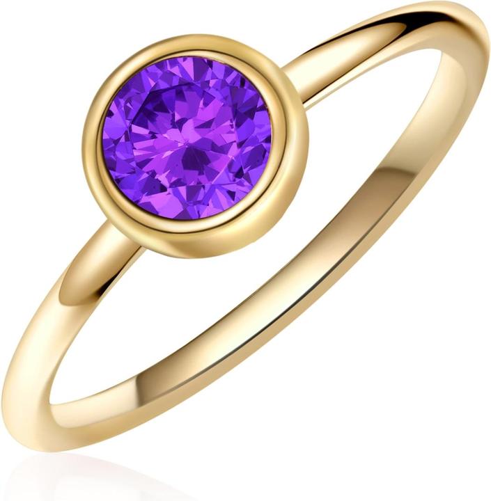 Actual product image Glanzstücke München Ladies Sterling Silver Amethyst Yellow Gold - 28681 (56, 925 Silver)