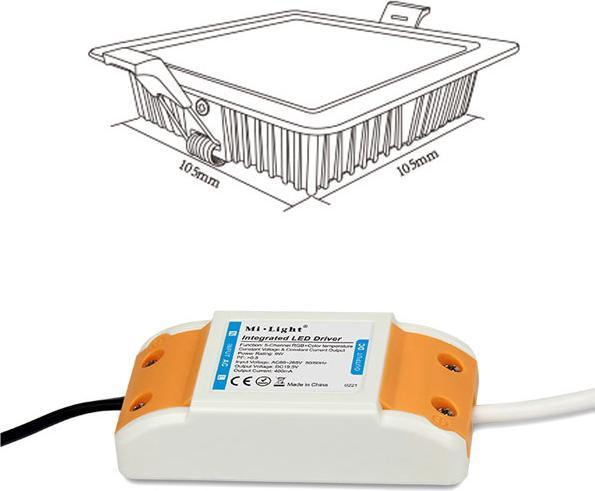 Actual product image Milight LED recessed spotlight Smart Angular 9W RGB+KW/WW (720 lm)