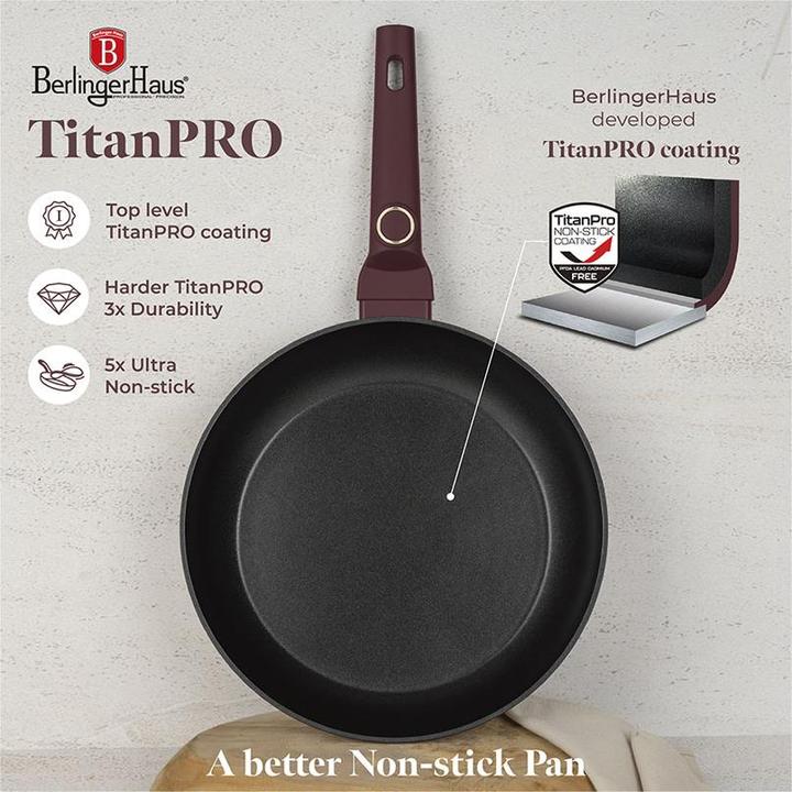 Actual product image BerlingerHaus Frying pan set, 3 pieces, Ø 20/24/28cm, bordeaux (28 cm, Frying pan, Aluminium)