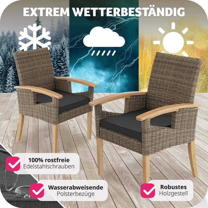 Produktbild tectake Rattan Stuhl Rosarno